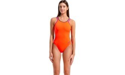 Sieviešu viengabala peldkostīms Double Cross Back Bright Coral-Plum-Very Fuchsia 34 - 499