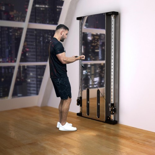 Dubulta pie sienas stiprināma treniņu stacija ar svaru bloku BS302 Commercial HMS