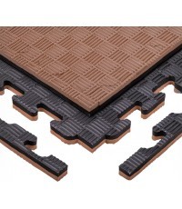Tatami Puzzle Mat inSPORTline Sazegul 100 x 100 x 2 cm - Mocha mousse-černá, vzor 5 proužků