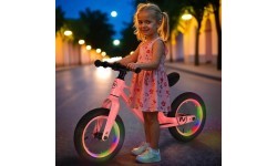 Balansa velosipēds NILS Fun RB901 LED ar 12 collu piepūšamiem riteņiem, rozā