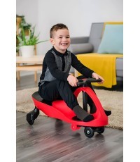 Gravitācijas braucamais transportlīdzeklis bērniem LED riteņi sarkans ECOTOYS