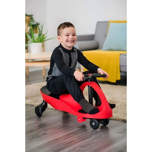 Bērnu gravitācijas transportlīdzeklis ar LED riteņiem, sarkans ECOTOYS