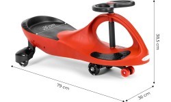 Bērnu gravitācijas transportlīdzeklis ar LED riteņiem, sarkans ECOTOYS