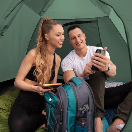Kempinga telts Nils Camp Rocker NC6013, zaļi sarkana