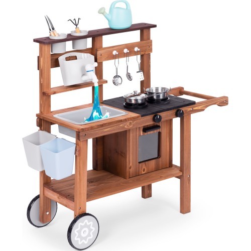 Outdoor mud kitchen for children with accessories fir wood ECOTOYS