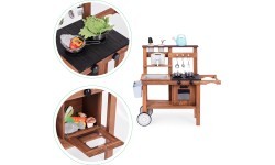 Outdoor mud kitchen for children with accessories fir wood ECOTOYS