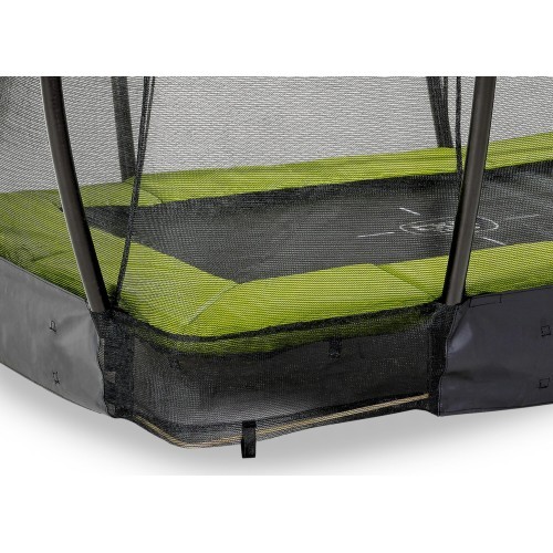 EXIT Silhouette ground trampoline 153x214cm with safety net - green
