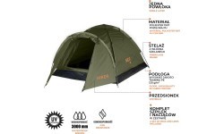 Kempinga telts Nils Camp Hiker NC6010, haki