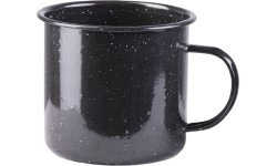 Чёрная эмалированная кружка, 680 мл