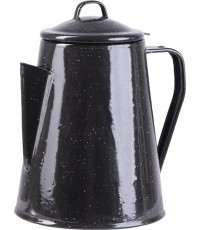 BLACK COFFE POT ENAMELLED W.PERCOLATOR (8 CUPS)