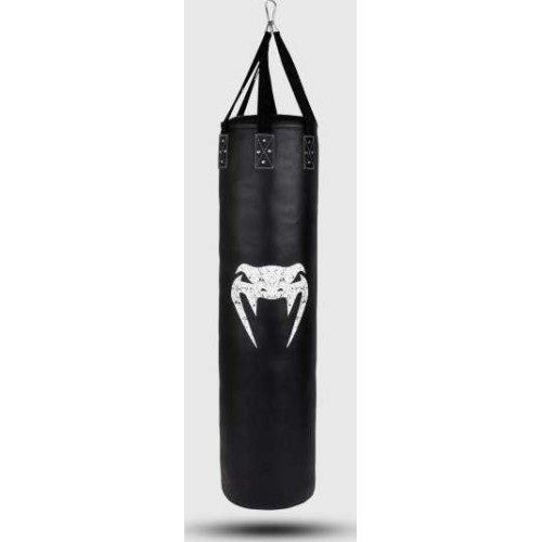 Venum Challenger boksa maiss + griestu āķis - melns/balts - pildīts - 130 cm