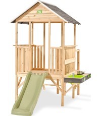 EXIT Panorama 350 wooden playhouse with slide and mud kitchen