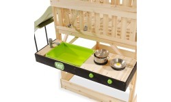 EXIT Panorama 350 wooden playhouse with slide and mud kitchen