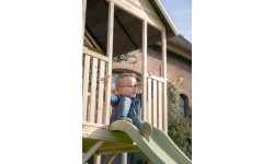 EXIT Panorama 350 wooden playhouse with slide and mud kitchen