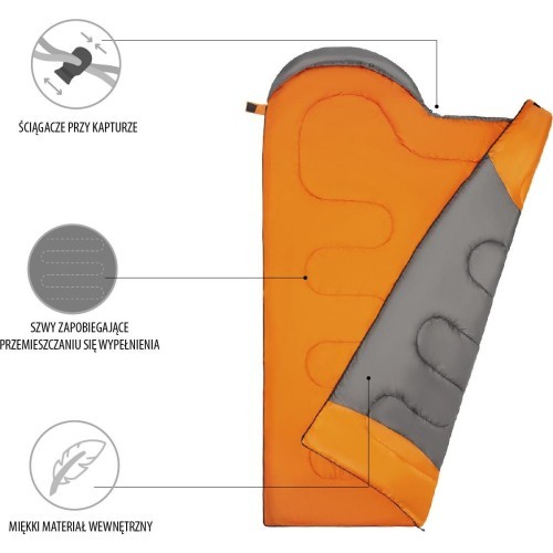 NC2008 GRAY-ORANGE SLEEPING BAG SIZE L NILS CAMP