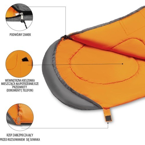 NC2008 GRAY-ORANGE SLEEPING BAG SIZE L NILS CAMP