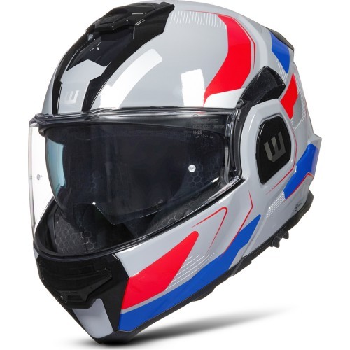 Flip-Up Motorcycle Helmet W-TEC Zoroz P/J - Matt Black-Fluo Pink