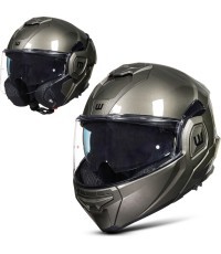 Откидной мотошлем W-TEC Zoroz P/J - Серый металлик