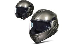 Flip-Up Motorcycle Helmet W-TEC Zoroz P/J - Metallic Grey