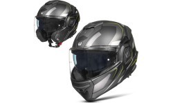 Flip-Up Motorcycle Helmet W-TEC Zoroz P/J - Matt Black-Fluo Yellow