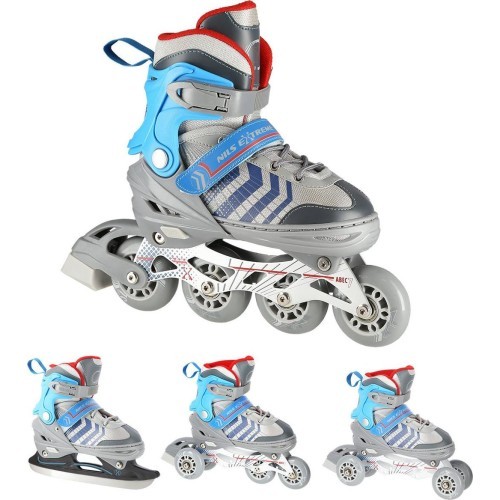 NH18192 4IN1 IN-LINE SKATES/HOCKEY ICE SKATES - Black / Green