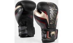 Venum Elite Evo boksa cimdi, melns/zelta/sarkans