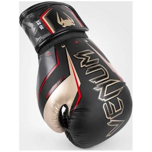Боксёрские перчатки Venum Elite Evo, чёрный/золотой/красный