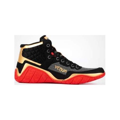 Venum Elite Wrestling Shoes - Black/Gold/Red