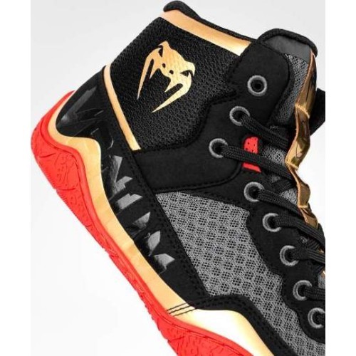 Venum Elite Wrestling Shoes - Black/Gold/Red
