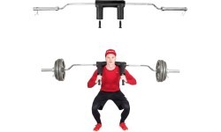 Olimpiskais drošais pietupienu stienis inSPORTline Squabar 239,3 cm / 50 mm, 25,5 kg, līdz 317 kg, ar fiksatoriem