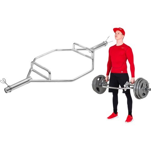 Hex Olympic Barbell inSPORTline Hexlif 140 cm / 50 mm – 21.8 kg, 200 kg Capacity, with Collars