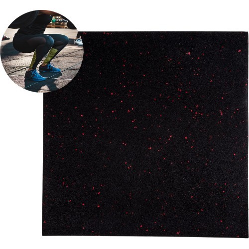 Прочный защитный коврик для пола inSPORTline Proteko II 50 x 50 x 1,5 см - Черный/красный