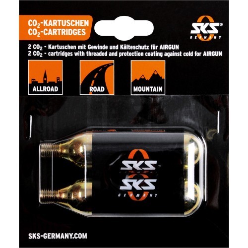 SKS Airbuster compressed air CO2 cartridge for pump (2x16g), threaded