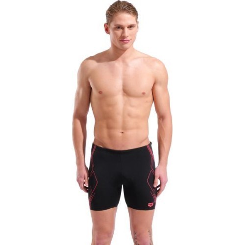 M Graphic Swim Mid Jammer Black-Bright Coral 100 - 505