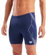 Peldbikses Graphic Swim Mid Jammer, tumši zili-baltas - 701