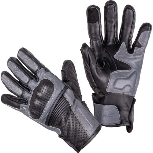 Ādas motocikla cimdi W-TEC Boldron - Black and grey