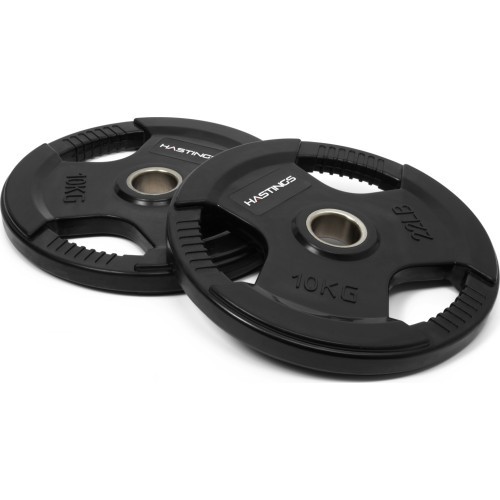 Hastings gumijas olimpiskais Tri-Grip svaru disku komplekts, 10 kg