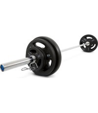 Pivot Fitness PVT-80 Pro Training Olimpiskā svaru komplekts ar hromētu stieni
