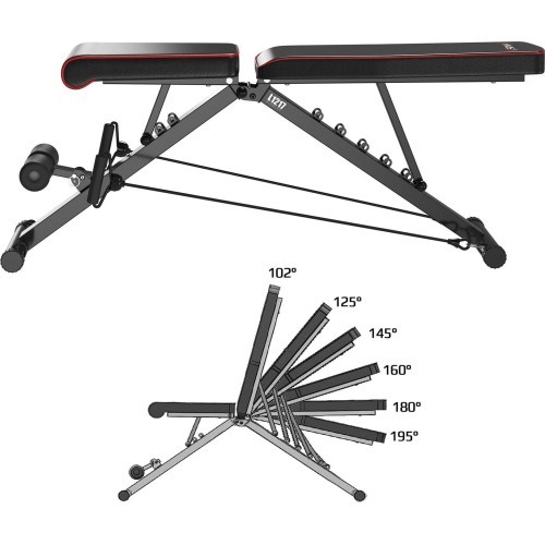 L1217 ADJUSTABLE EXERCISE BENCH WITH ROPES HMS