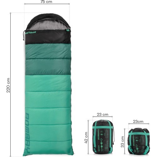 Śpiwór meteor bombay l - Mint/black