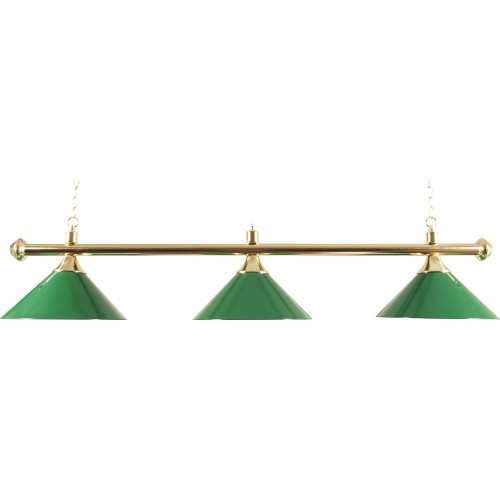 Латунный бильярдный светильник с 3 плафонами Buffalo, зелёный, 150 см