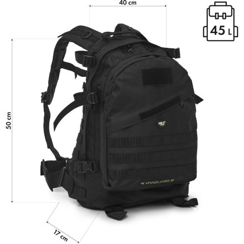 NC3904 VANGUARD TACTICAL BACKPACK BLACK 45L NILS CAMP