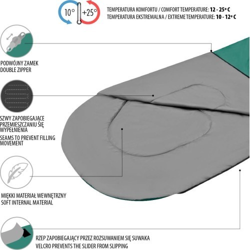 NC2105 GREEN-GRAY SLEEPING BAG SIZE M NILS CAMP