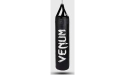 Venum Challenger boksa maiss + griestu āķis - melns/balts - pildīts - 130 cm