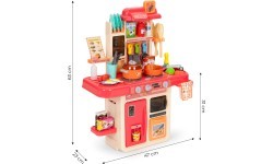 Kids kitchen sounds led steam generator 42 accessories pink