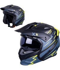 Modular Motorcycle Helmet W-TEC Badalone Graphic - Matně černá-žlutá