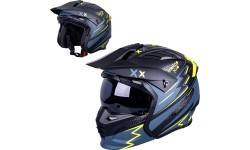 Modular Motorcycle Helmet W-TEC Badalone Graphic - Matně černá-žlutá