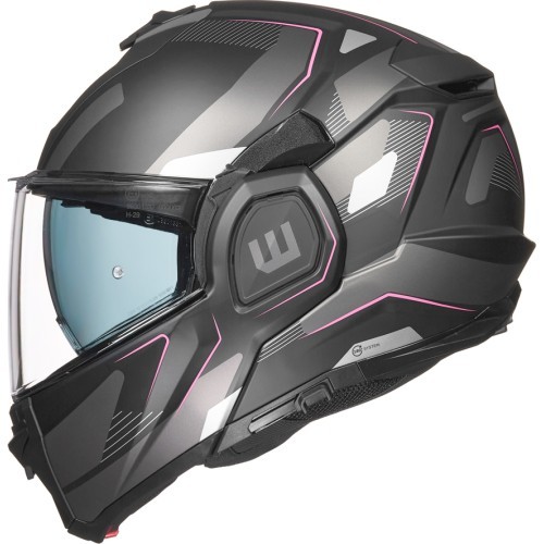 Atverama motocikla ķivere W-TEC Zoroz P/J - Matt Black-Fluo Pink
