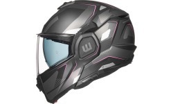 Flip-Up Motorcycle Helmet W-TEC Zoroz P/J - Matt Black-Fluo Pink