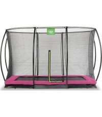Грунтовый батут EXIT Silhouette 244x366 см с защитной сеткой – розовый